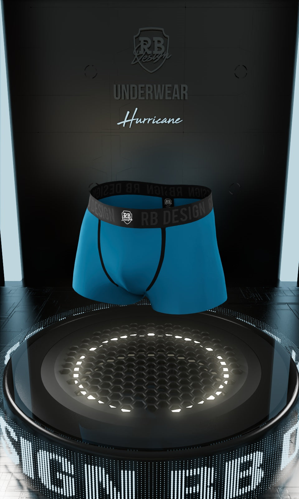 Men's Ocean Blue Boxer Briefs "HURRICANE"