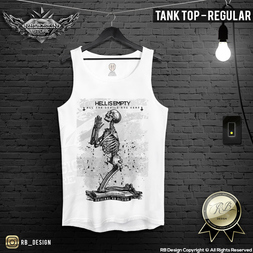 skeleton praying tank top