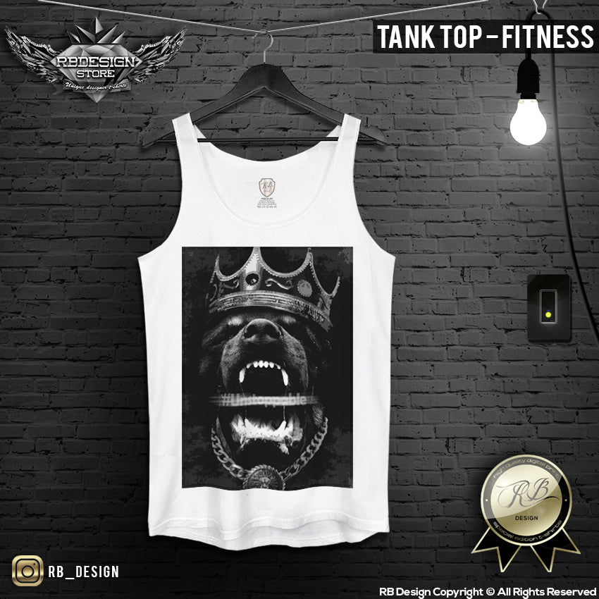Rottweiler Mens T-shirt Angry Dog Crown Tank Top MD508