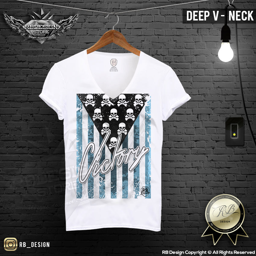 Men's Skull Flag T-shirt Victory Army Warrior Tank Top MD690 BLUE