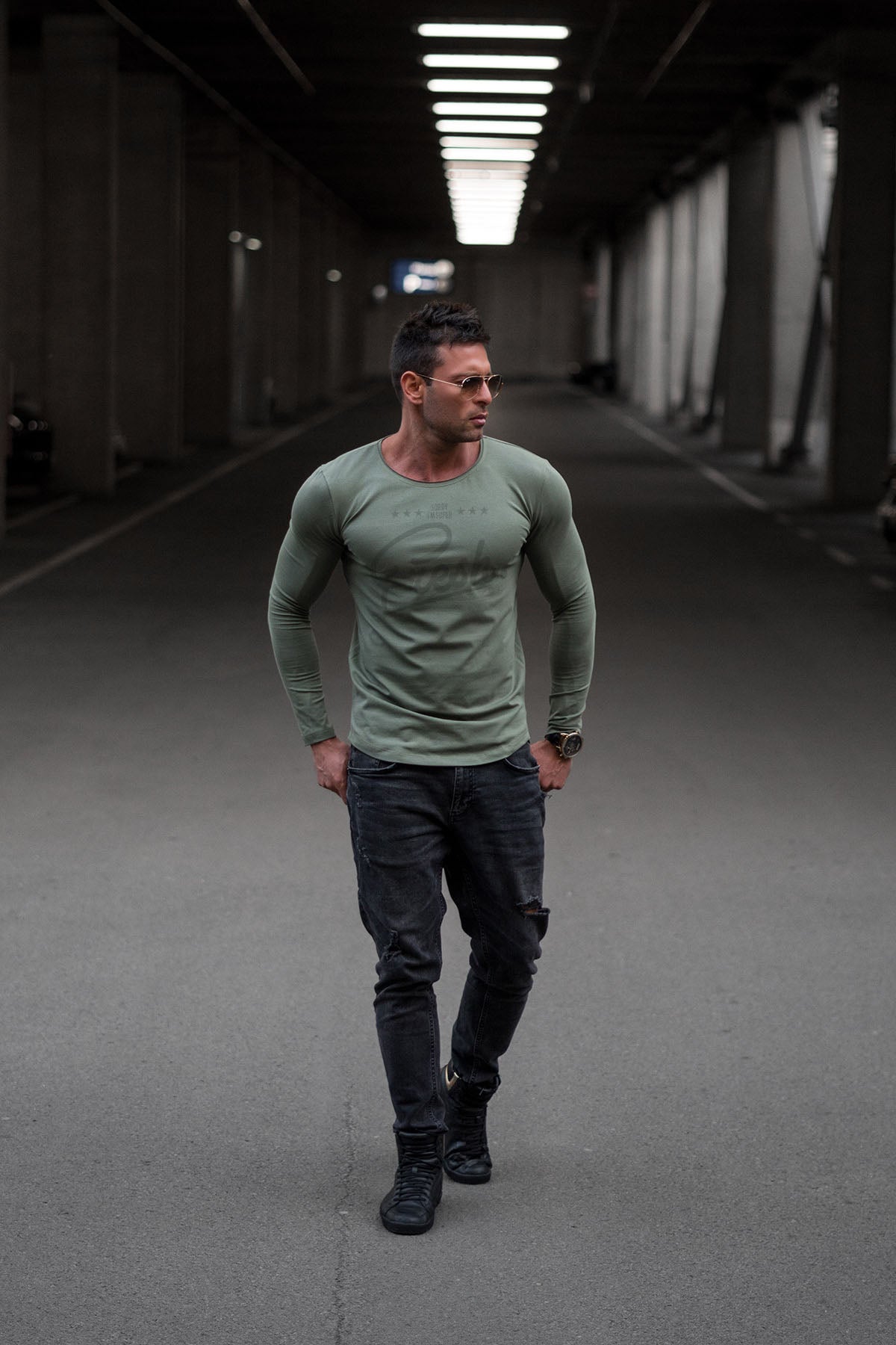 Mens Long Sleeve T-shirt "Sorry I am super Fresh" MD788
