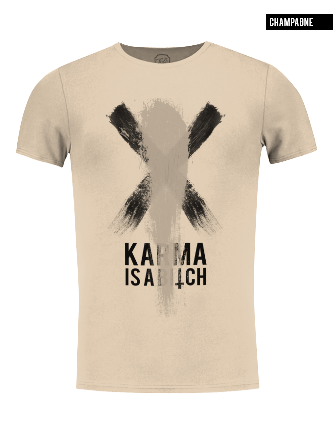 karma mens beige t-shirt