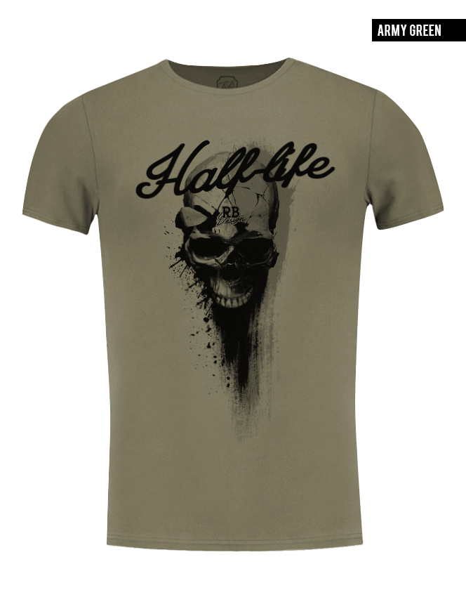 luxury mens khaki skull t-shirt