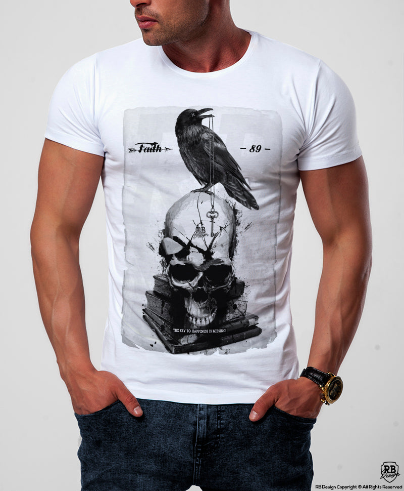 Creepy Style Men's Skull T-shirt "Missing Key" MD845