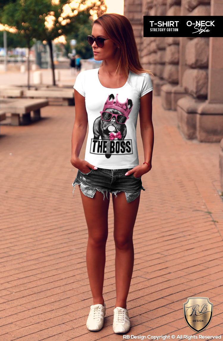 THE BOSS French Bulldog Women's T-shirt Ladies Dog Tank Top WD085