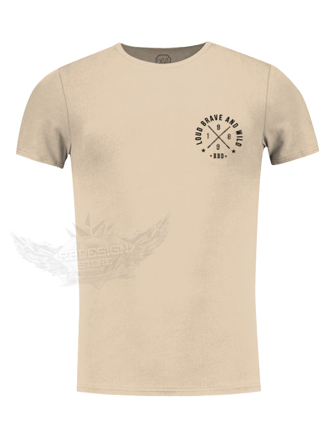 Khaki Beige Pocket Style Casual Mens T-shirt / Color Option / MD871