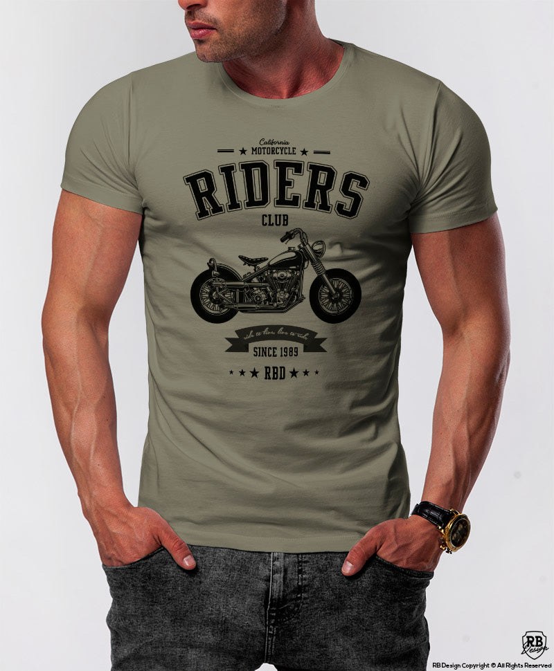Men's Vintage Motorcycle Graphic T-shirt / Color Option / MD881