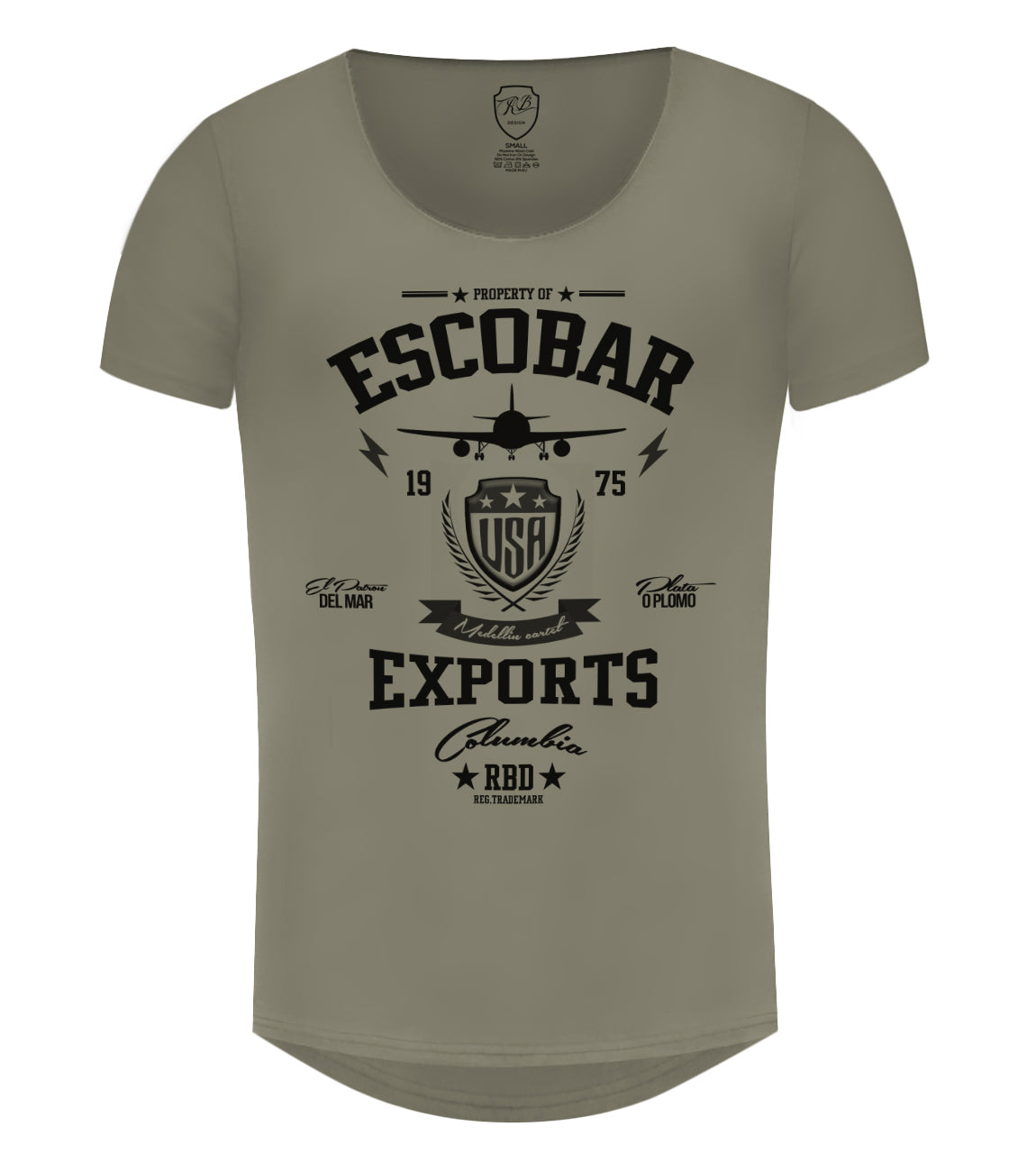 scoop neck escobar graphic t-shirt