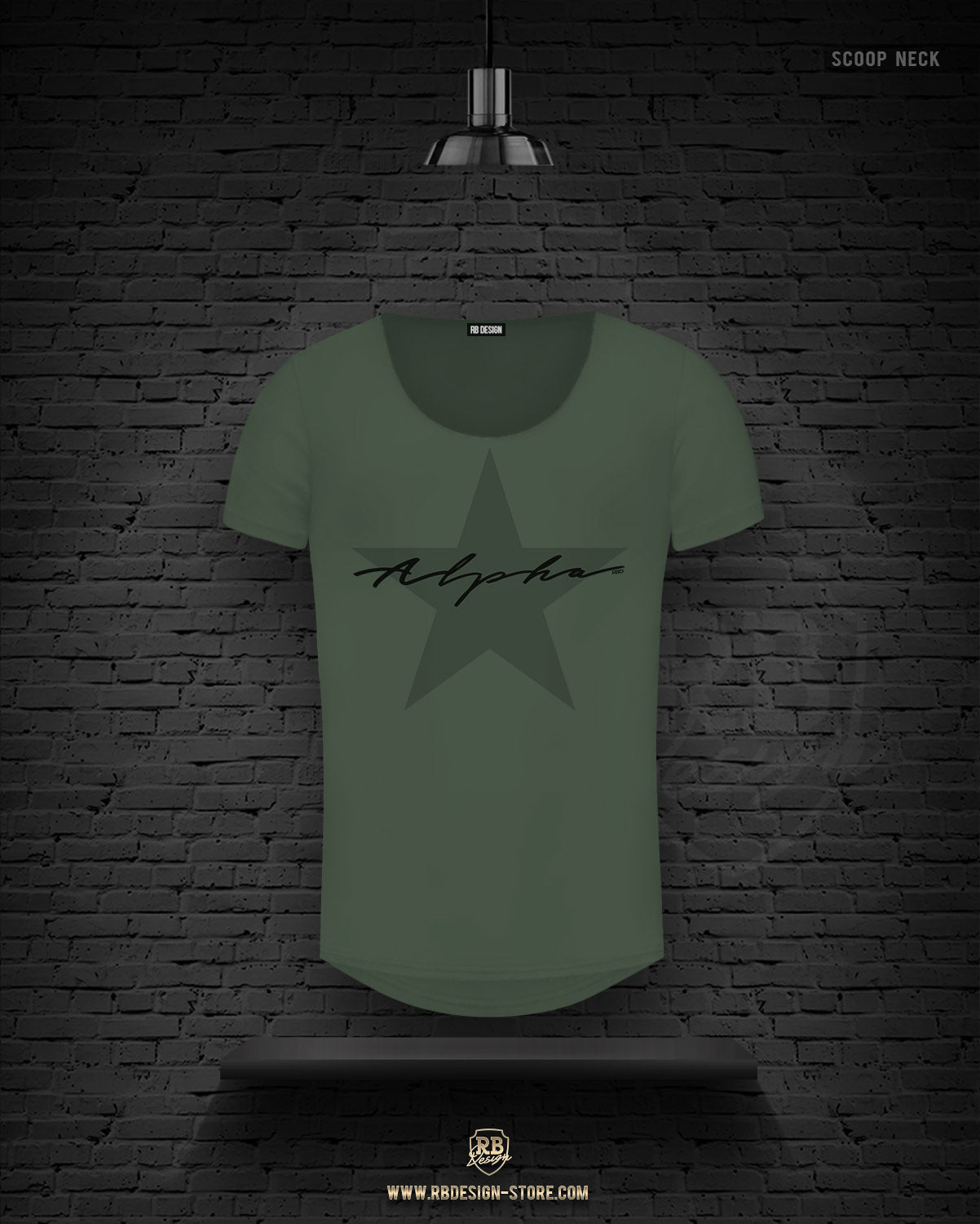 Scoop Neck Men's T-shirt "Alpha"MD885