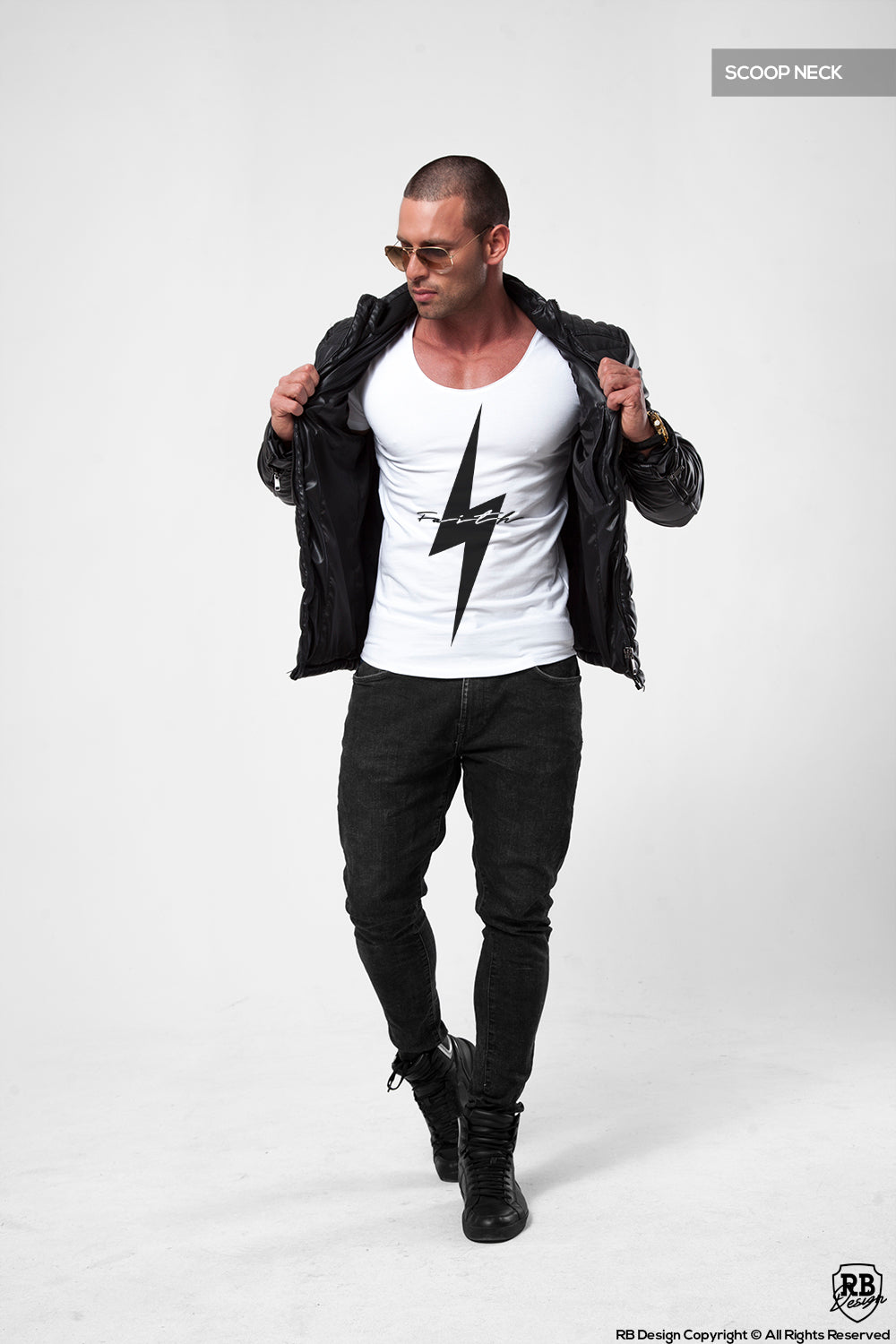 Urban Fashion Men's T-shirt "Faith on Stormy Days" BLACK MD897BK