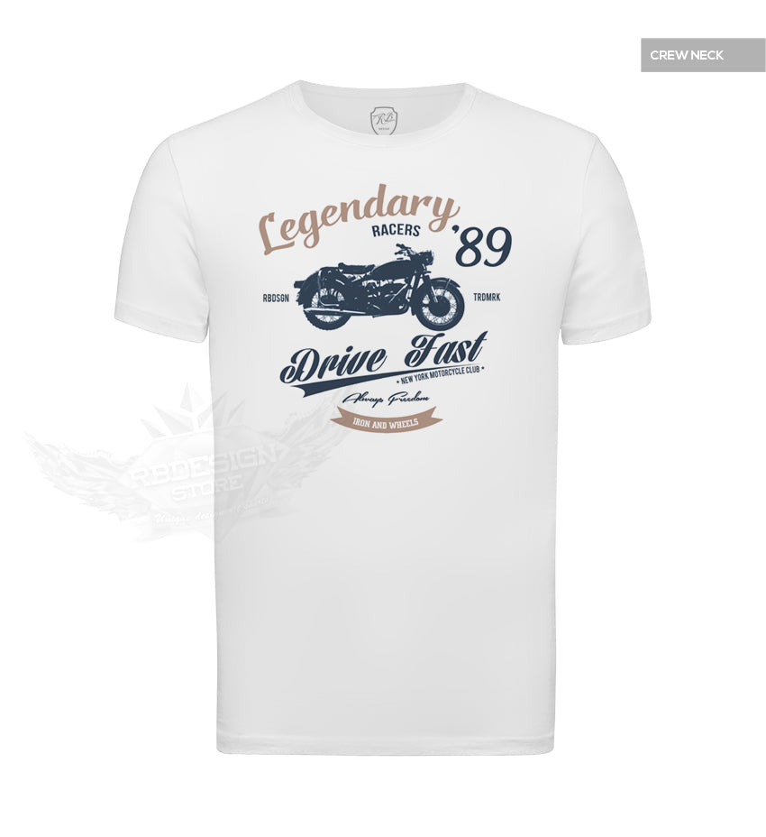 Retro Motorcycle Men's T-shirt "Legendary Riders" Vintage Style Graphic Tee MD898BB