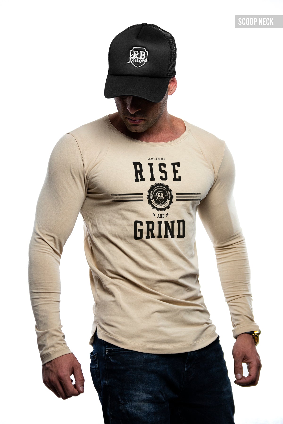 Mens Long Sleeve T-shirt "Rise and Grind" MD908