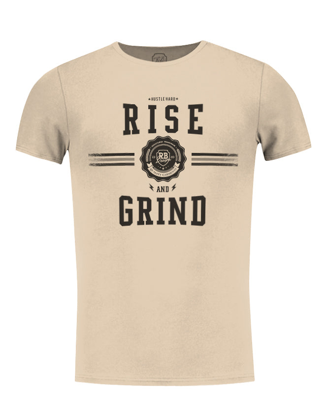 Rise and Grind Men't T-shirt Muscle Fit Stretch Cotton Tee / Color Option / MD908