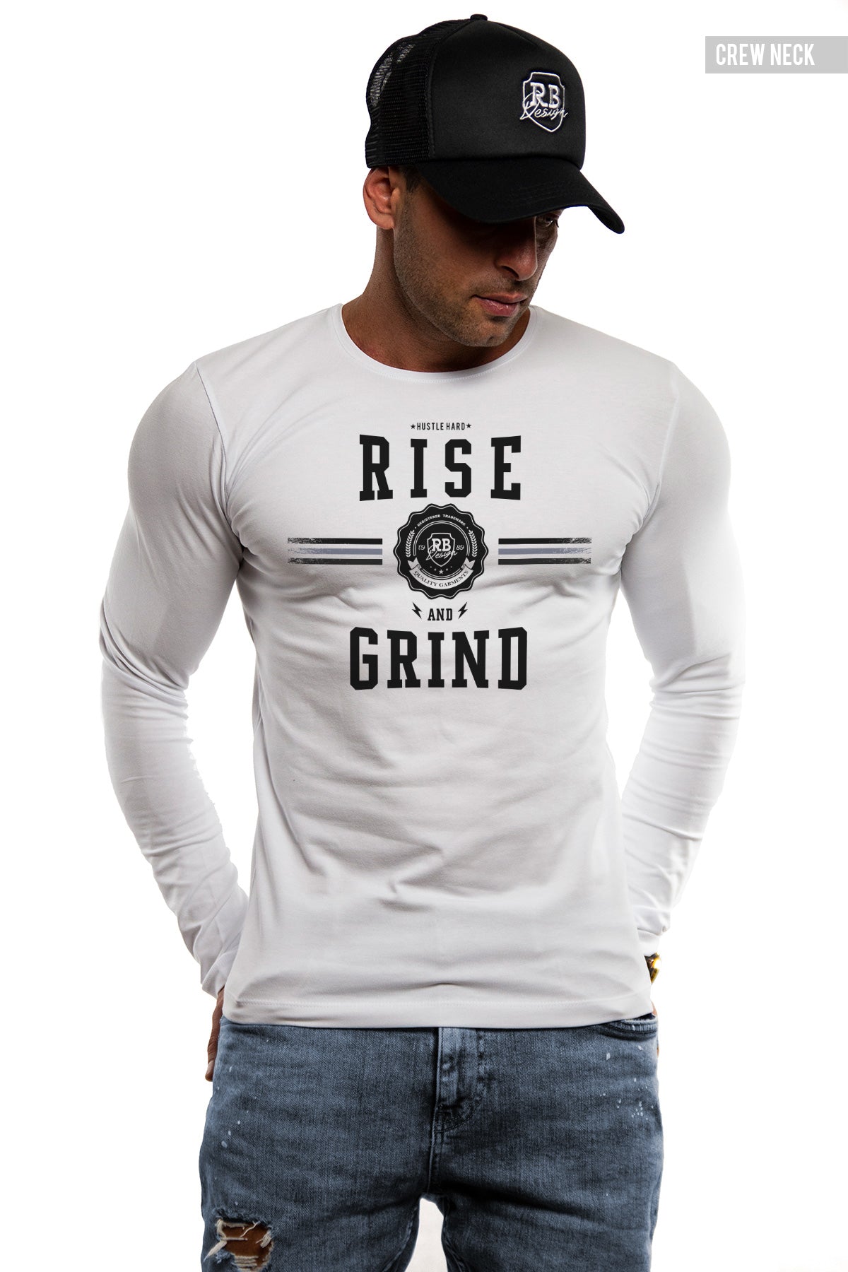 Mens Long Sleeve T-shirt "Rise and Grind" MD908