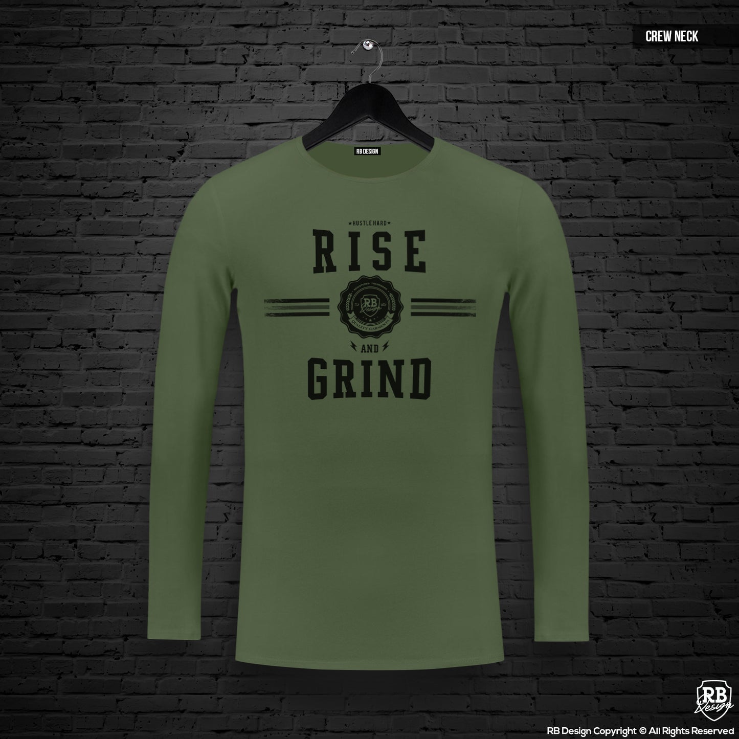 Mens Long Sleeve T-shirt "Rise and Grind" MD908