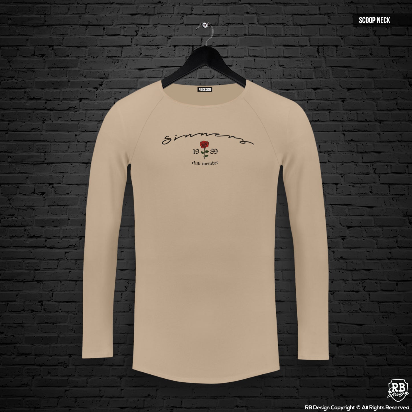 Mens Long Sleeve T-shirt "Sinners Club Member" MD919