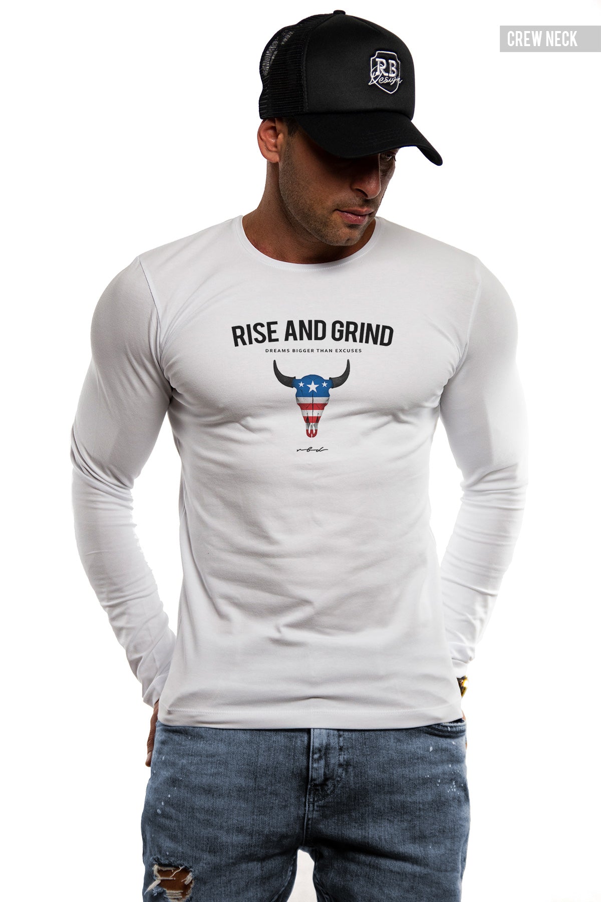 Mens Long Sleeve T-shirt "Rise and Grind" MD932