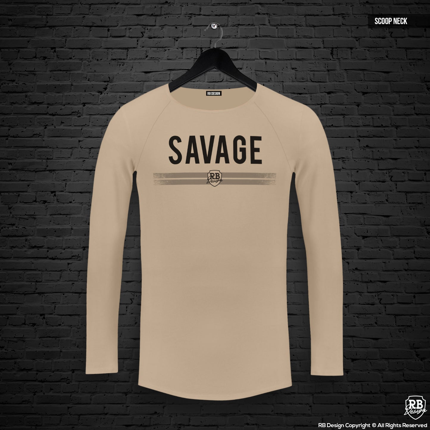 Mens Long Sleeve T-shirt "SAVAGE" MD935