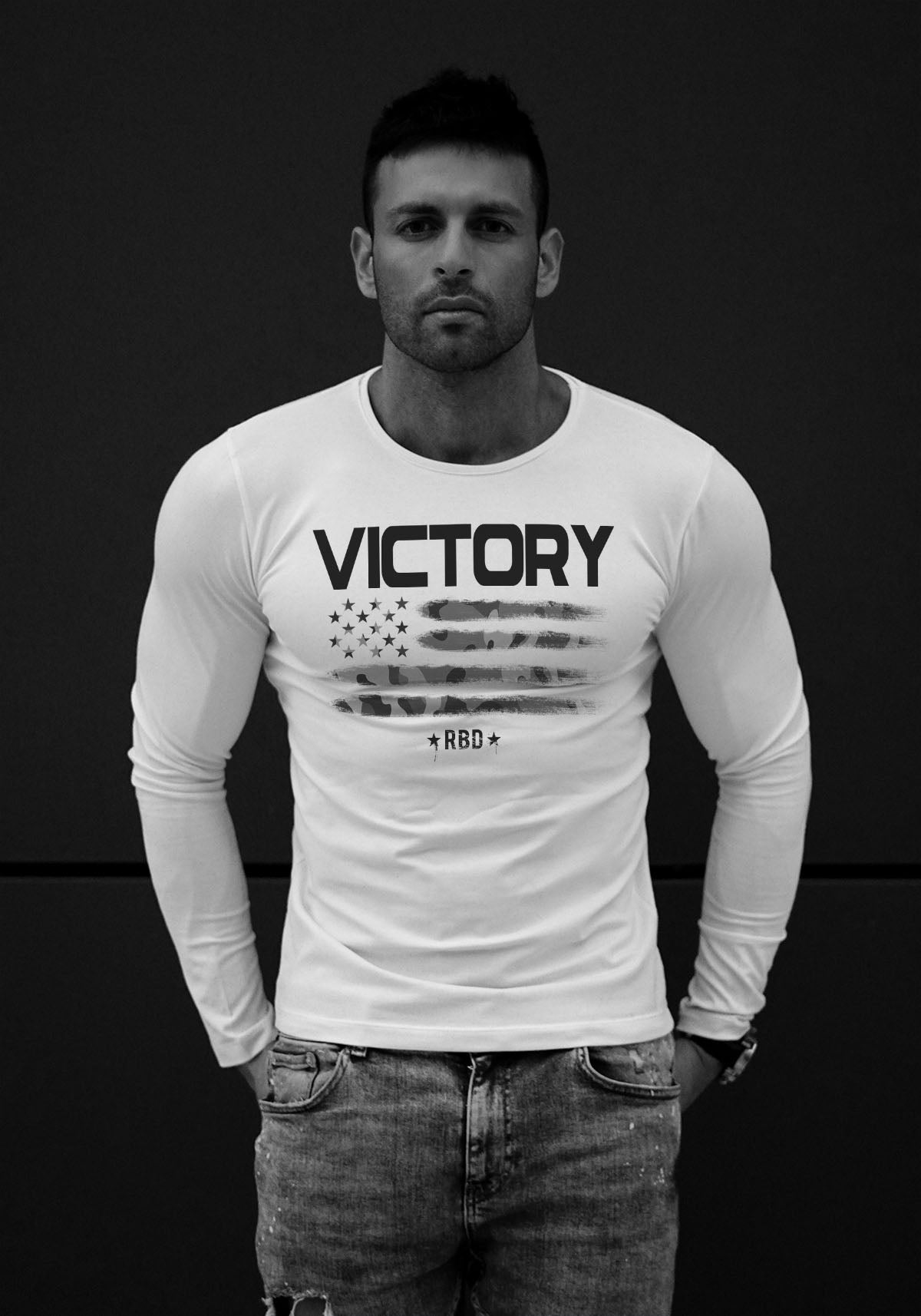 Mens Long Sleeve T-shirt "Victory" MD940