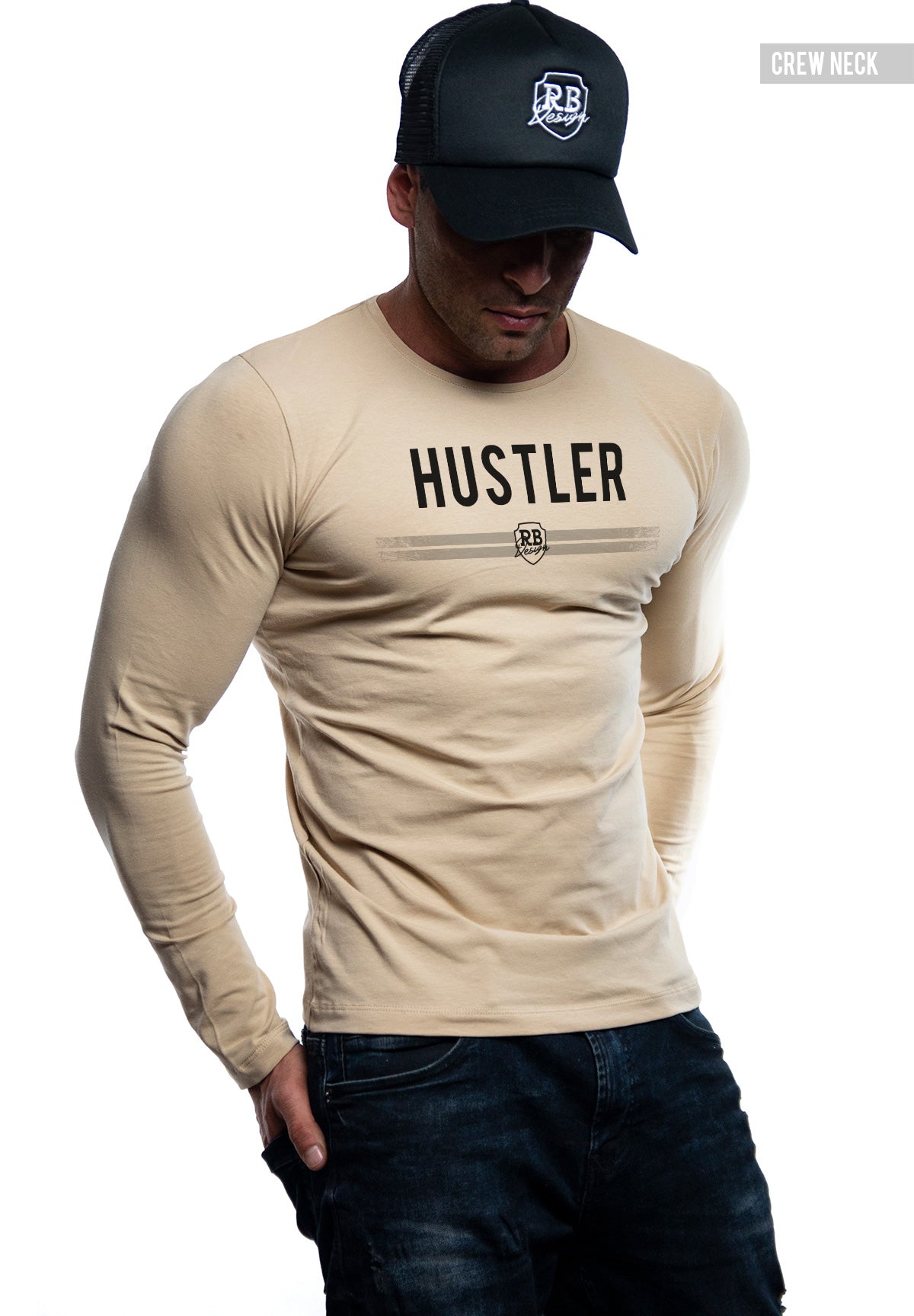 Mens Long Sleeve T-shirt "HUSTLER" MD975