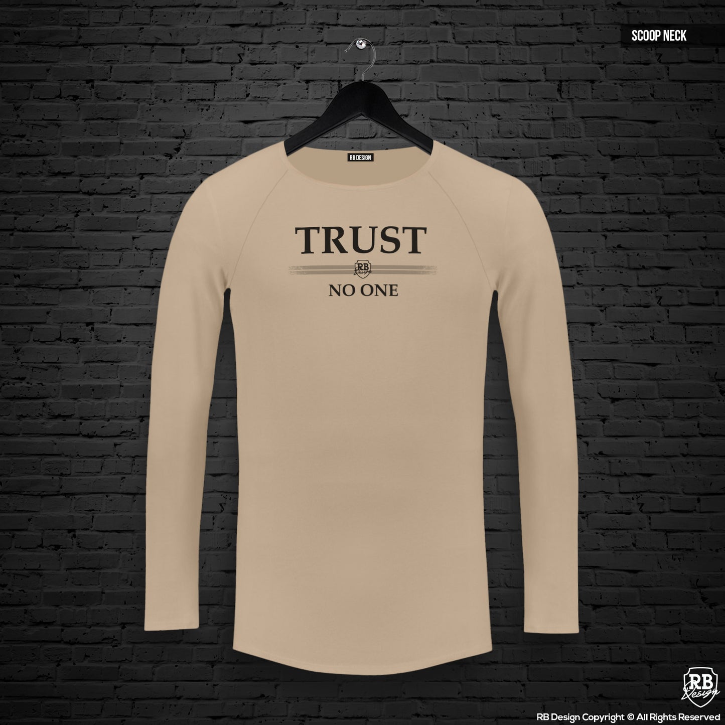 Mens Long Sleeve T-shirt "TRUST NO ONE" MD976