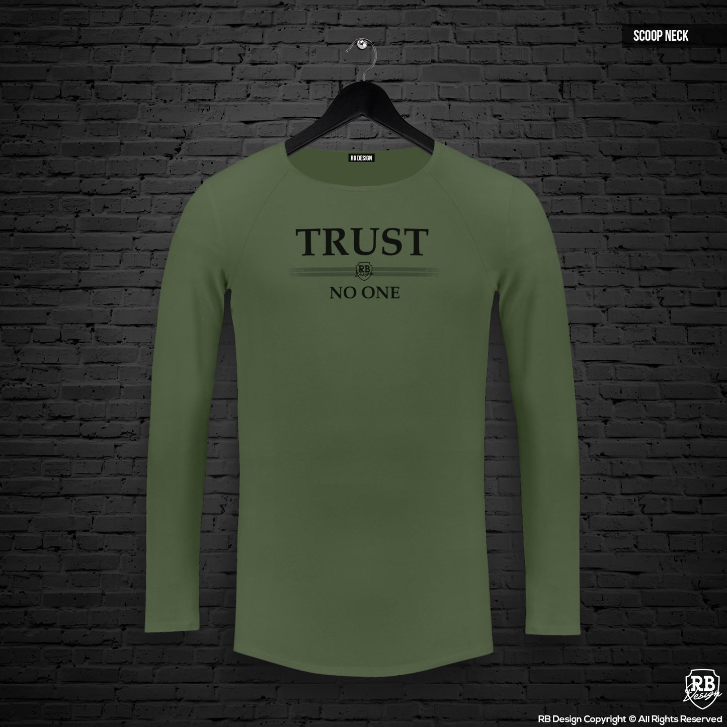 Mens Long Sleeve T-shirt "TRUST NO ONE" MD976