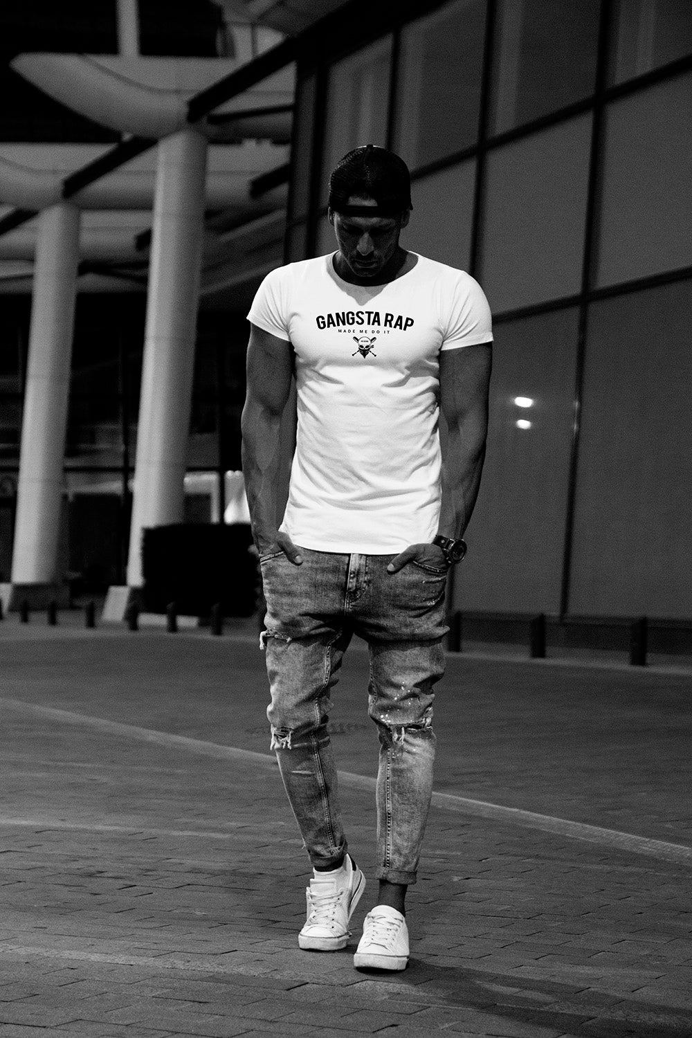 Men's T-shirt "Gangsta Rap Made Me Do it" Long Fit MD929