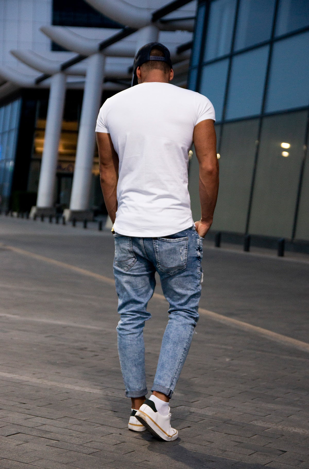 Plain White Mens T-shirt - Longline