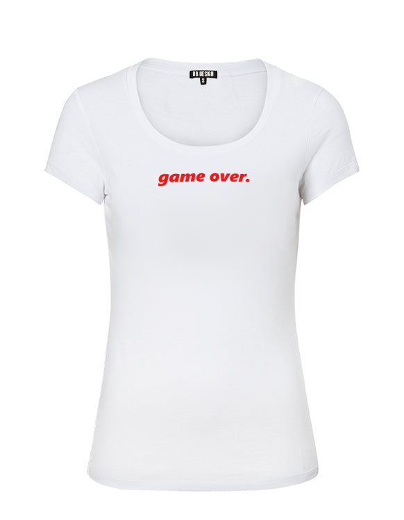 Women's T-shirt With Sayings " Game Over" WTD26 Red