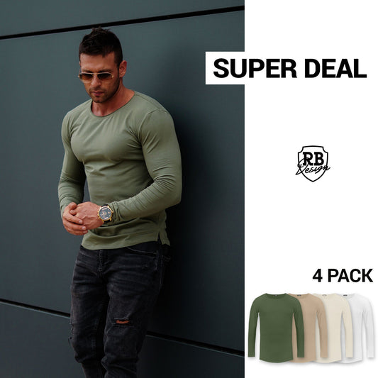 men wearing army green Long sleeve cotton shirts muscle fit