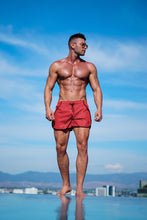 mens red summer swimming shorts