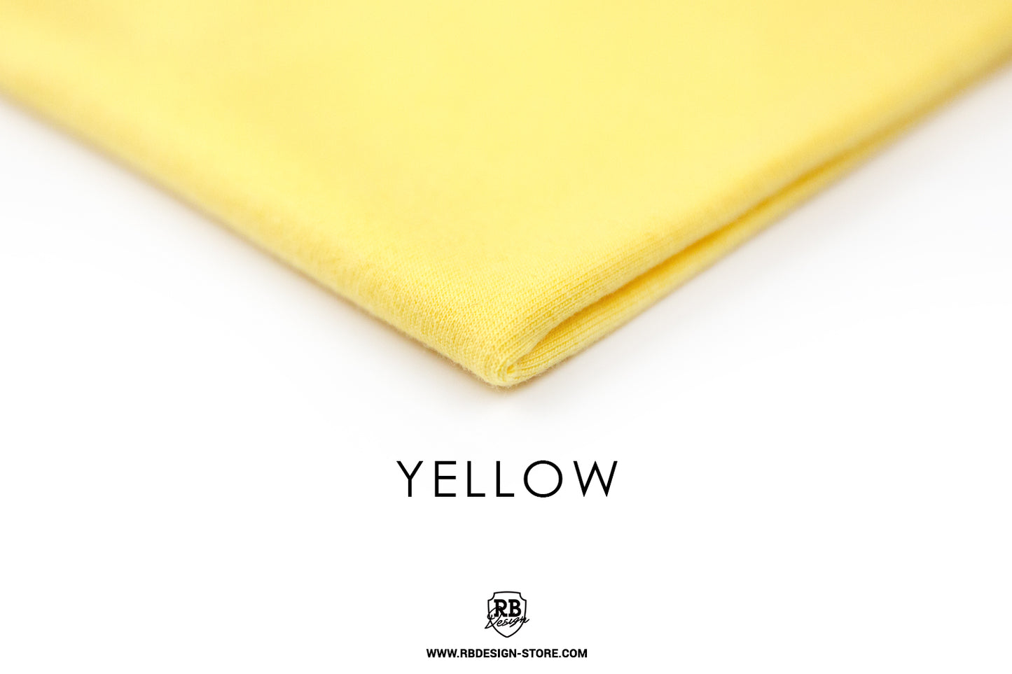 Close up image of the yellow fabric from which are produced the t-shirts
