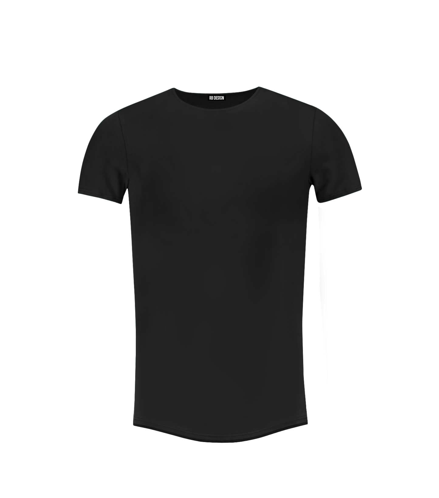 Men's Plain Black Round Neck T-shirt - Longline Tee
