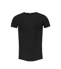 Men's Plain Black Round Neck T-shirt - Longline Tee