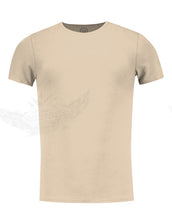 Men's Plain Light Beige Crew Neck T-shirt - Champagne