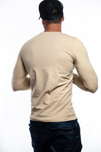 Plain Beige Crew Neck Long Sleeve T-shirt
