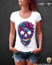 womens butterflies skull t-shirt