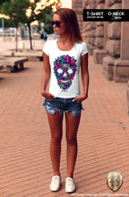 colorful butterfly skull t-shirt