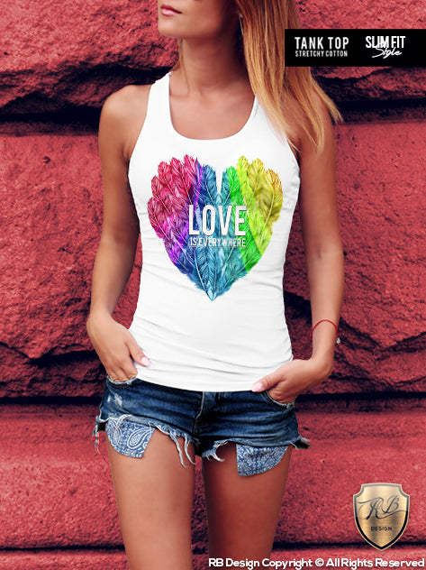 colorful heart womens tank top
