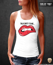Talk Dirty To Me Ladies Lips T-shirt Funny Slogan Tank Top WD047