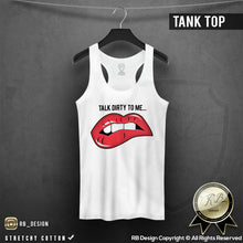 Talk Dirty To Me Ladies Lips T-shirt Funny Slogan Tank Top WD047