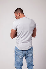 Men's Plain Light Gray Scoop Neck T-shirt
