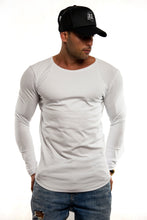 Plain White Scoop Neck Long Sleeve T-shirt