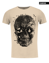 Men's Designer Skull T-shirt Vintage Skeleton Graphic Top MD050