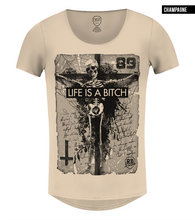 beige skeleton graphic tee