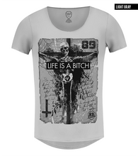 fashion light gray skeleton t-shirt
