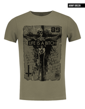 army green skeleton tee