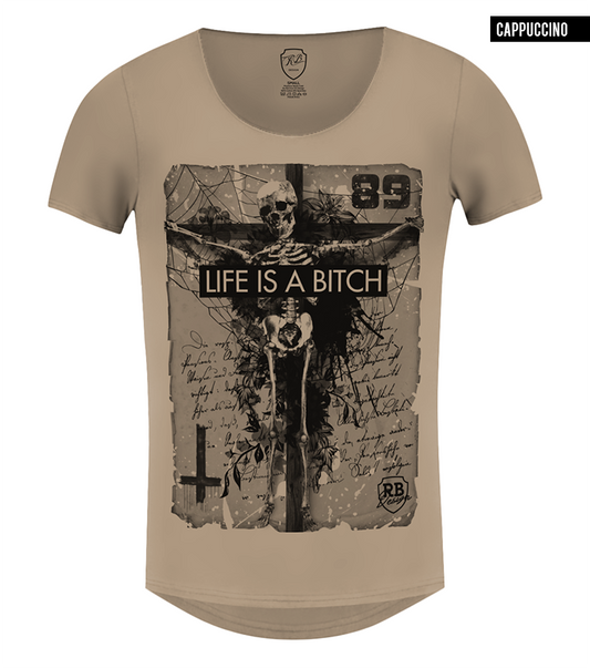 beige skeleton t-shirt