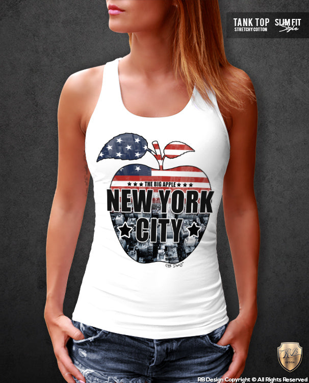 New York Women's T-shirt The BIG APPLE NYC Tank Top WD69 – RB 
