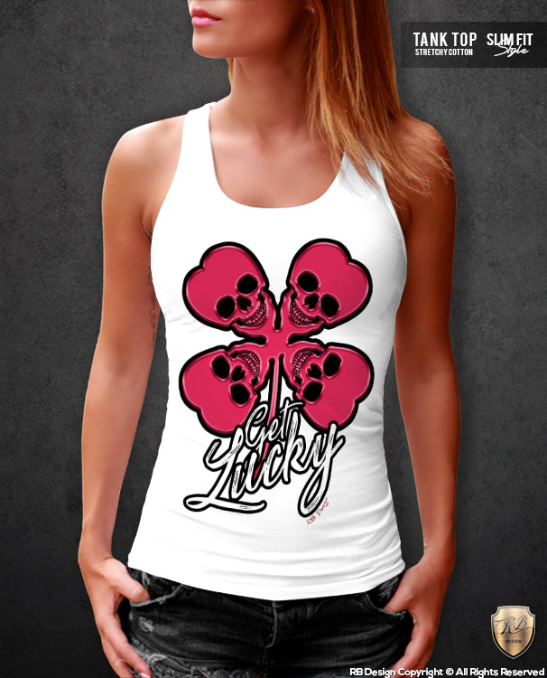 four leaf clover tank top women